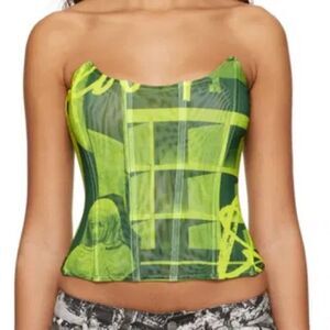 Miaou Leia Green Corset Top